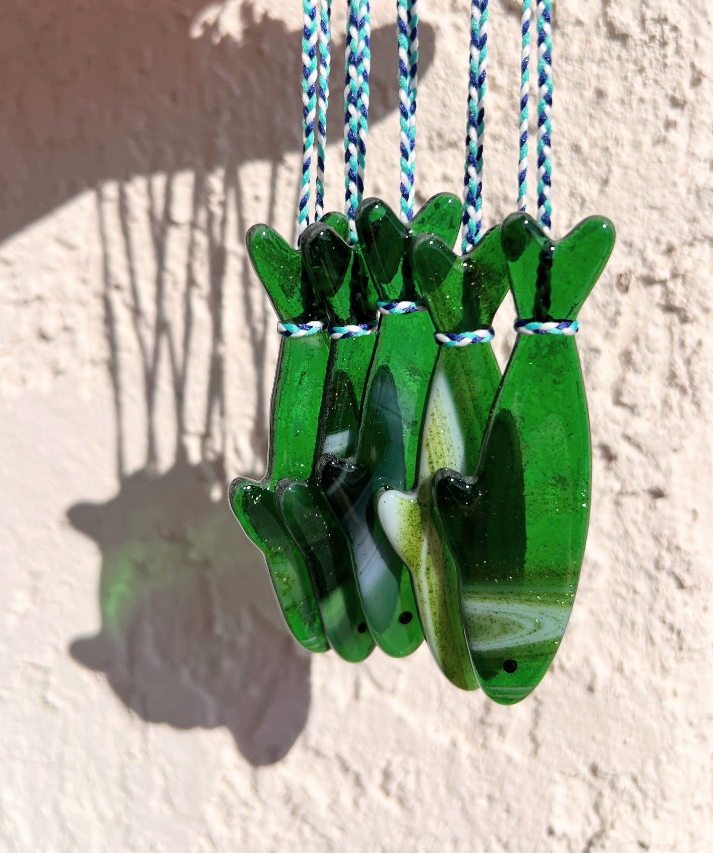 Handmade Stained Glass St. Patrick's Day Sardine Suncatcher with Metal Tin! One Single Beautiful Sparkly Emerald Colored Hanging Fish!