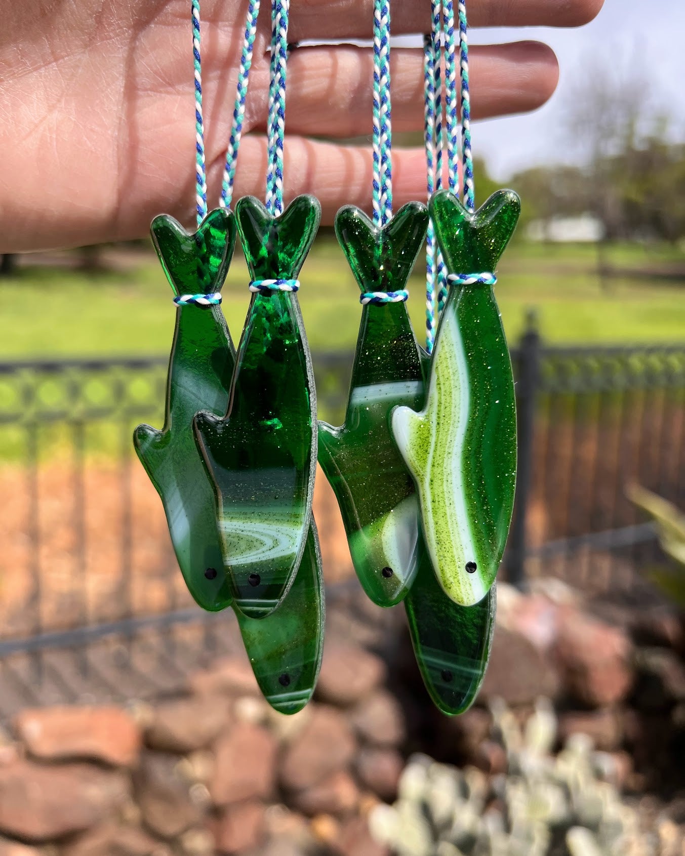 Handmade Stained Glass St. Patrick's Day Sardine Suncatcher with Metal Tin! One Single Beautiful Sparkly Emerald Colored Hanging Fish!