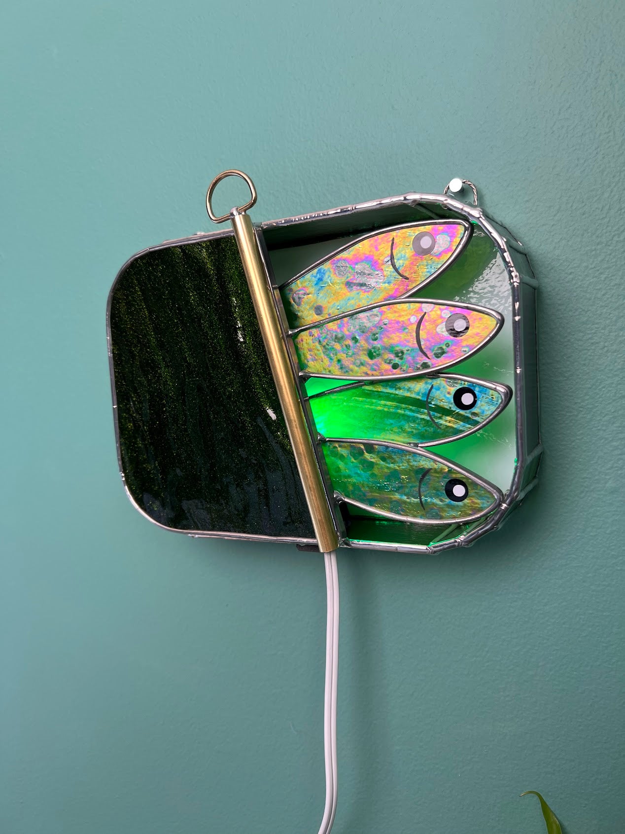 Iridescent Green-dines 3D Tinned Sardine Lamp
