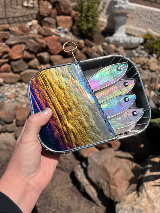#002 Oil-slick "Moldy"-dine 3D Tinned Sardine Lamp