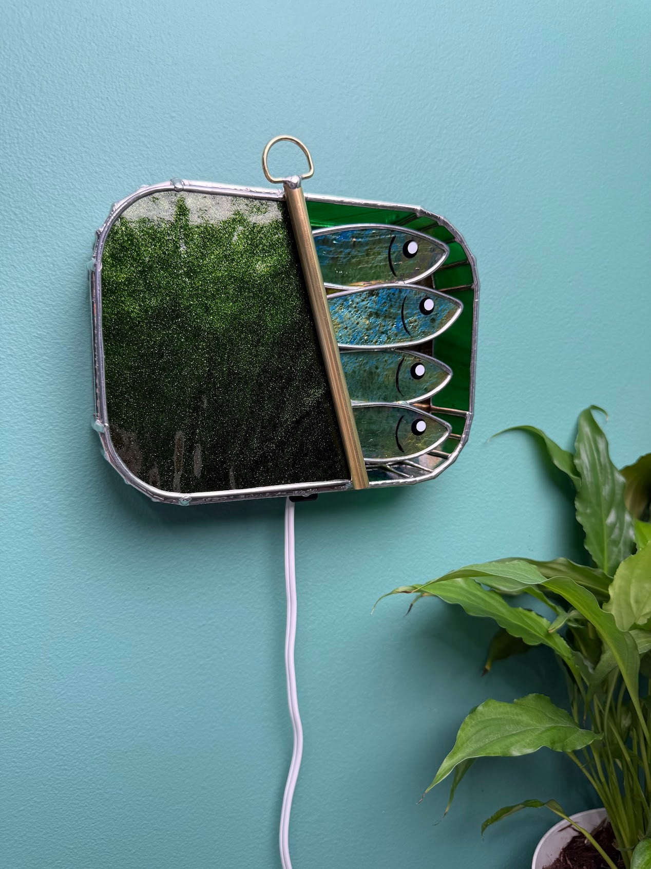 #037 Glimmering Green-dine 3D Tinned Sardine Lamp