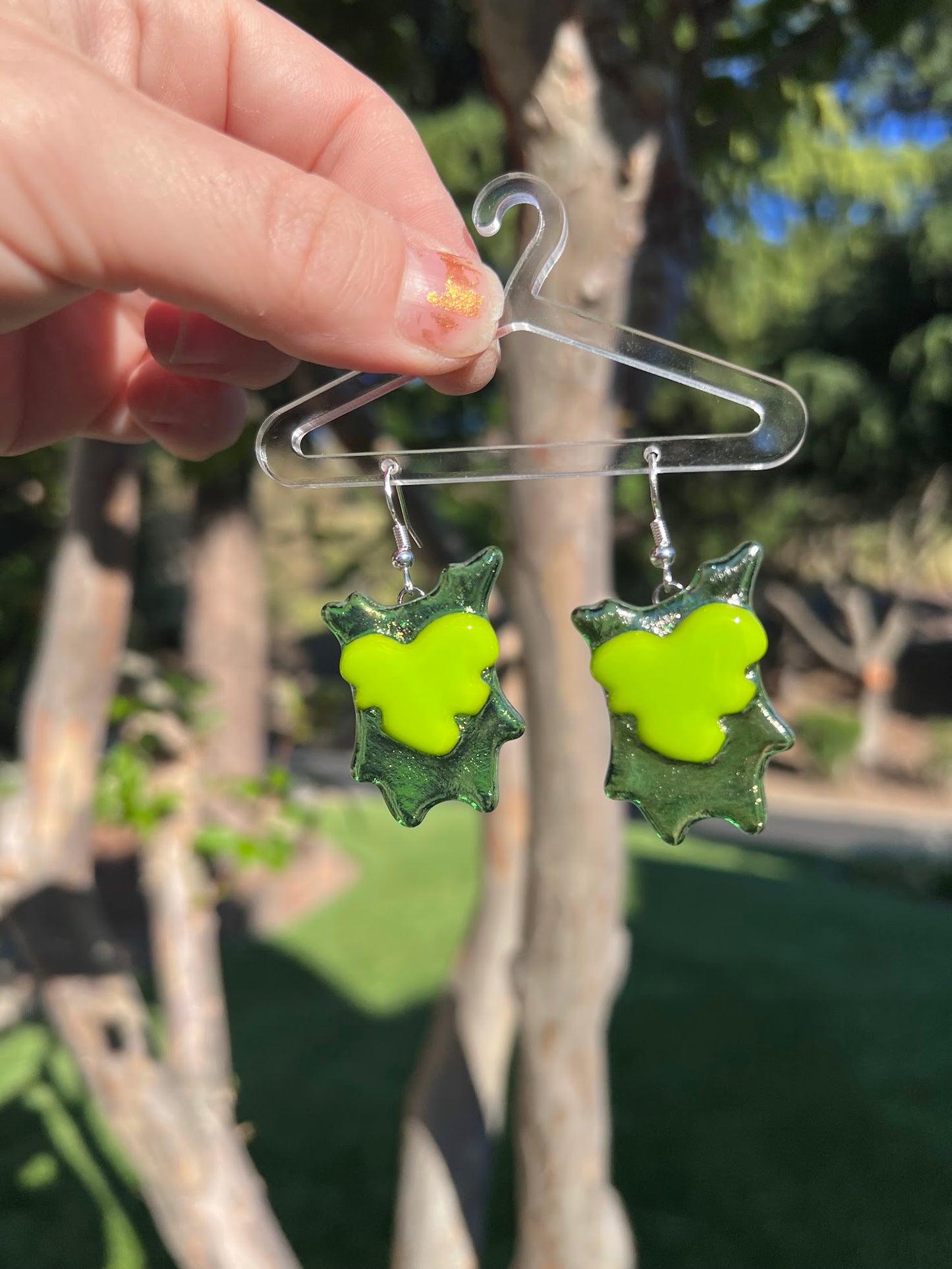 Stained Glass Korok Earrings! Inspired by The Legend of Zelda / Breath of The Wild Video Game!