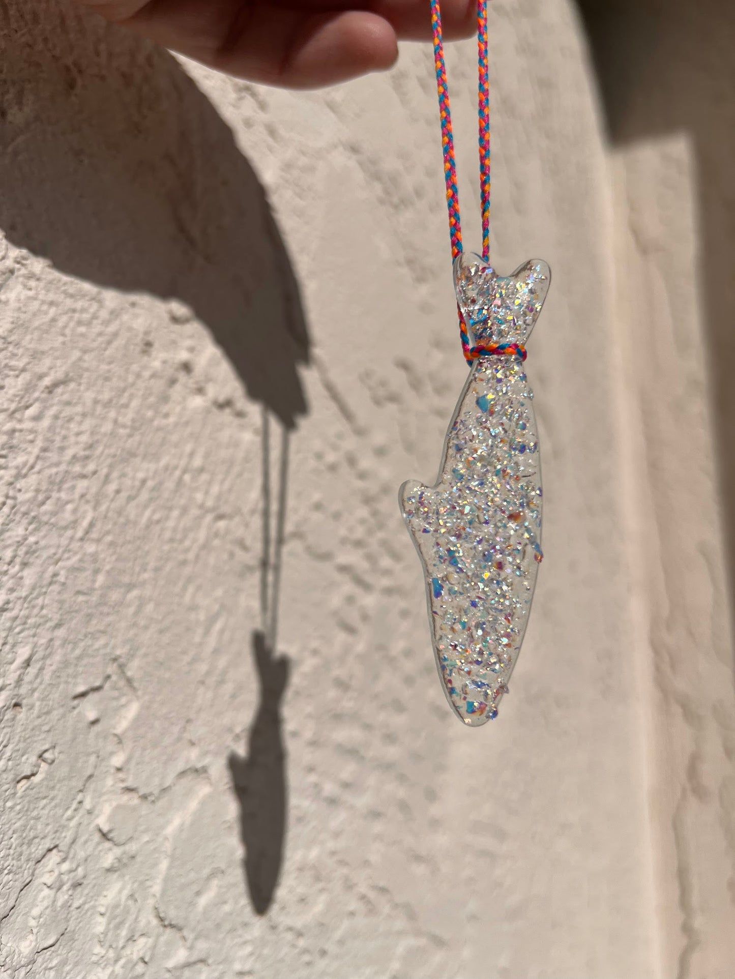 Handmade Stained Glass Sardine Suncatcher– Choose Your Color, Glittery Dichroic or a Mystery! Comes packaged in their own Metal Tin!