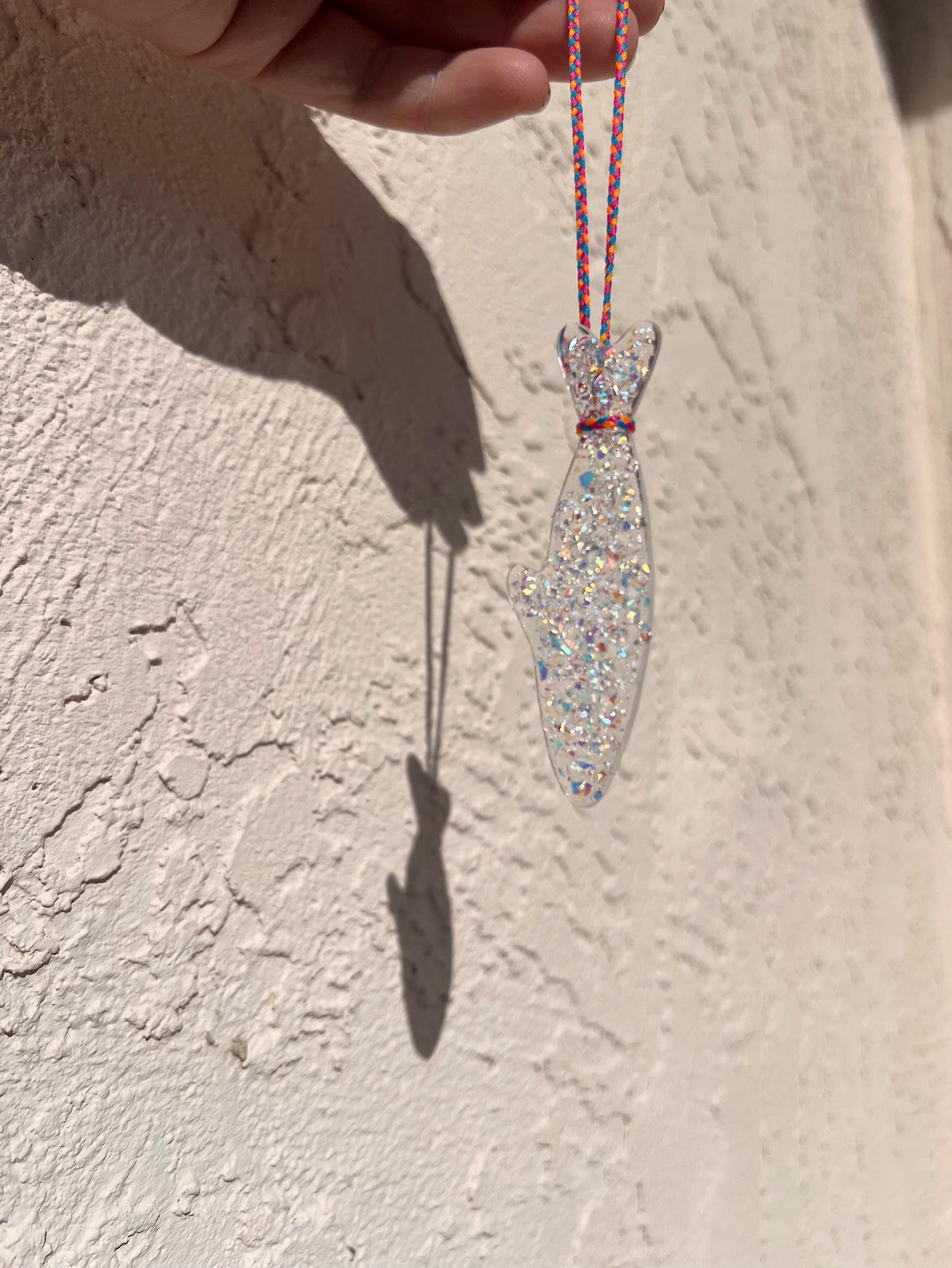 Handmade Stained Glass Sardine Suncatcher– Choose Your Color, Glittery Dichroic or a Mystery! Comes packaged in their own Metal Tin!