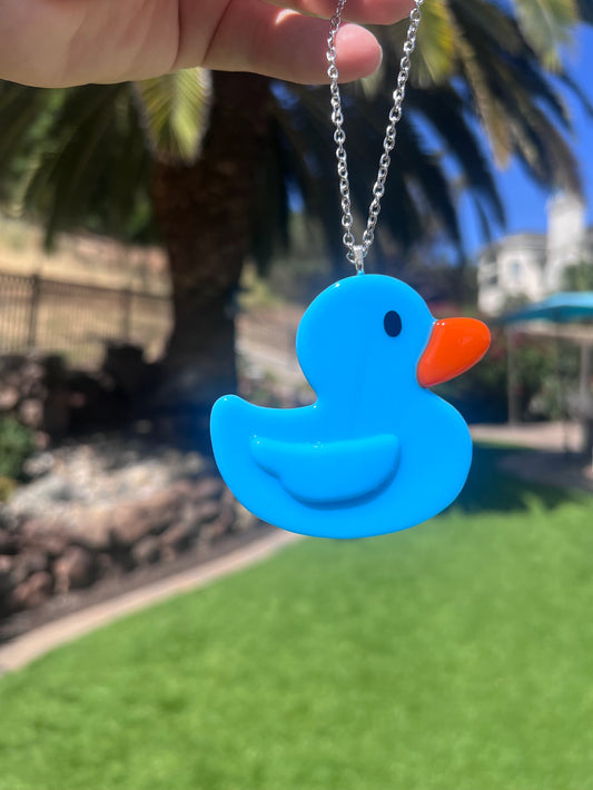 Stained Glass Blue Rubber Duckie Car Charm! Cute decoration to either hang in your car or to brighten up your home!