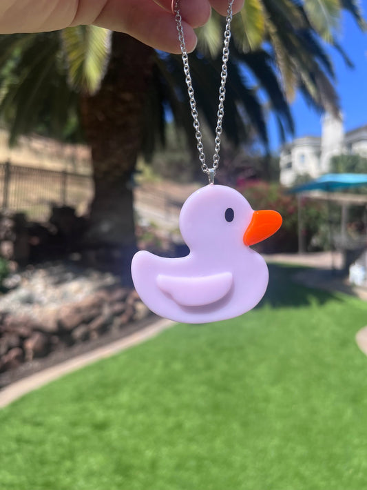 Stained Glass Pink Rubber Duckie Car Charm! Cute decoration to either hang in your car or to brighten up your home!