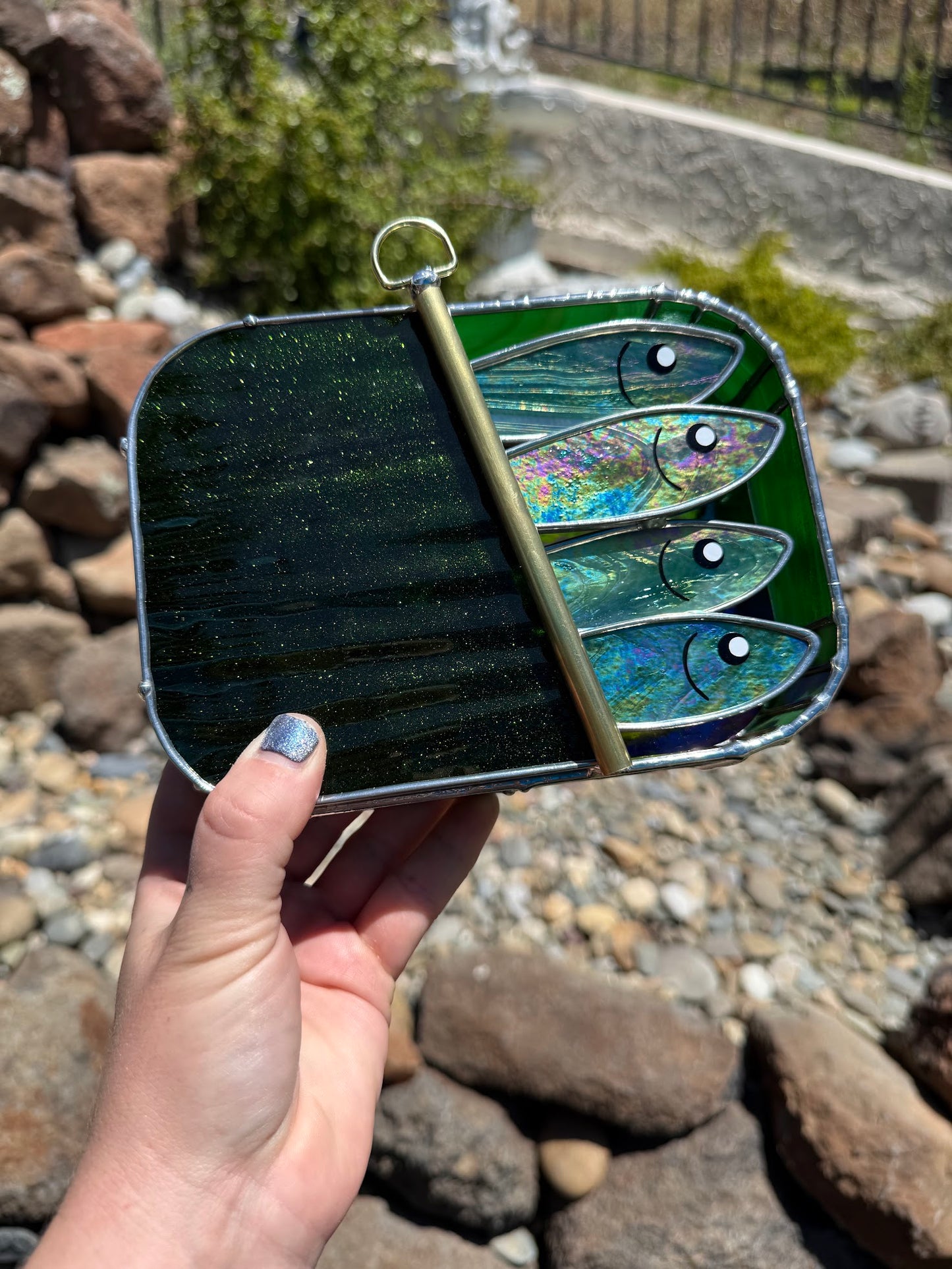 #045 Glistening Green-dine 3D Tinned Sardine Lamp