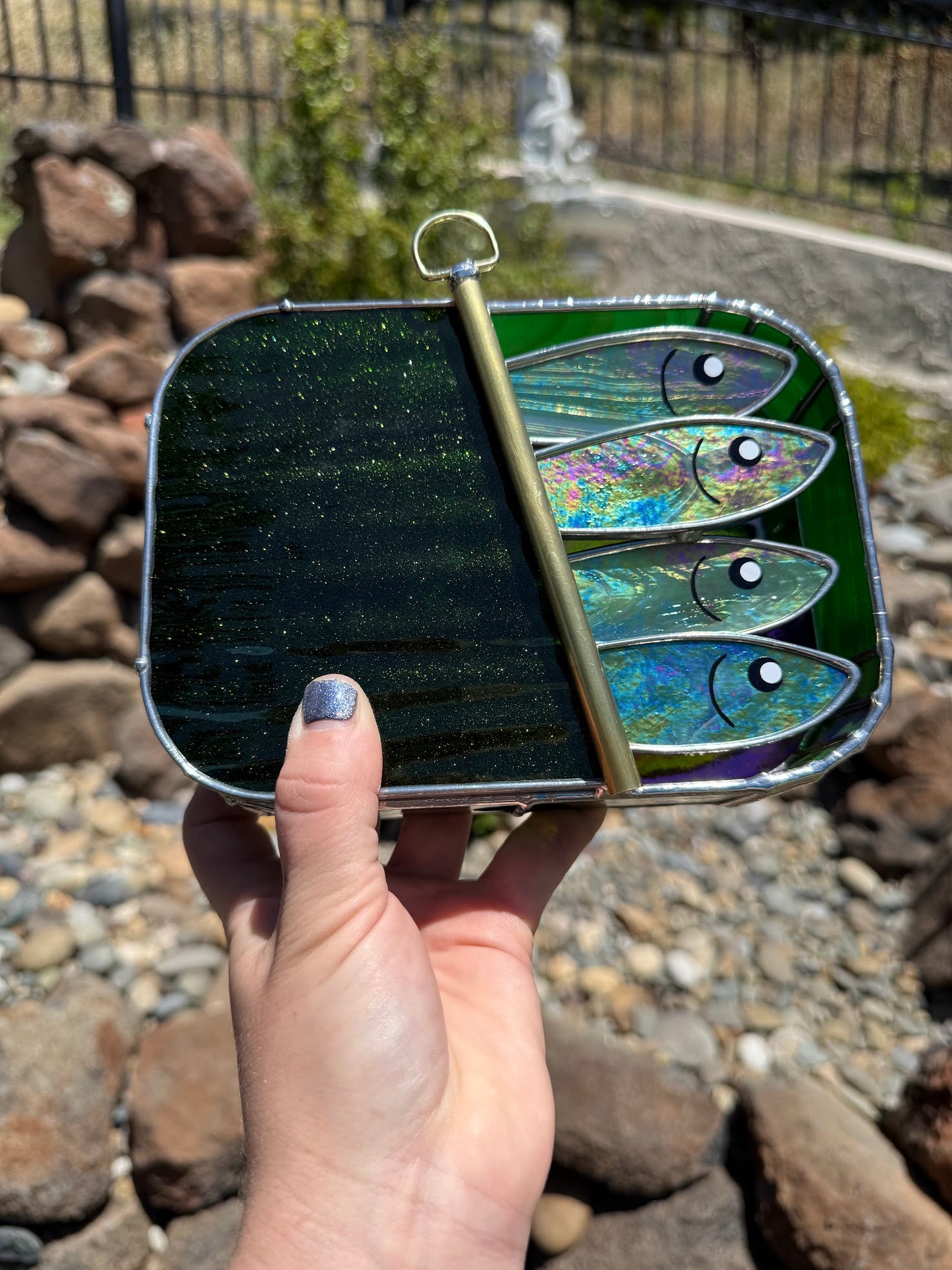 #045 Glistening Green-dine 3D Tinned Sardine Lamp