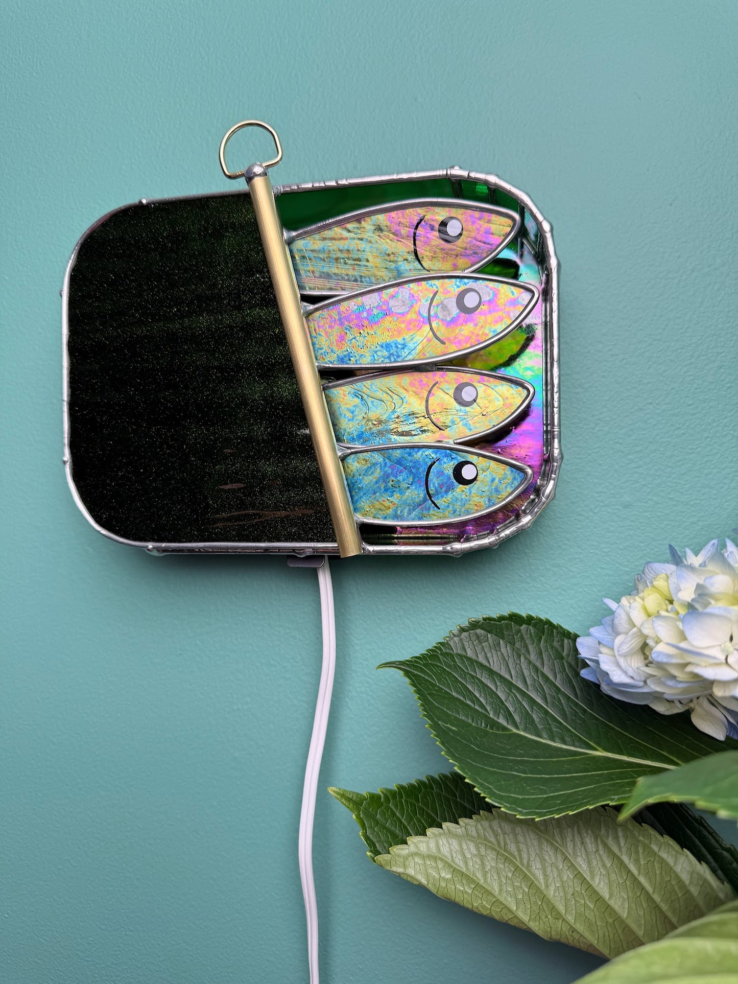 #045 Glistening Green-dine 3D Tinned Sardine Lamp