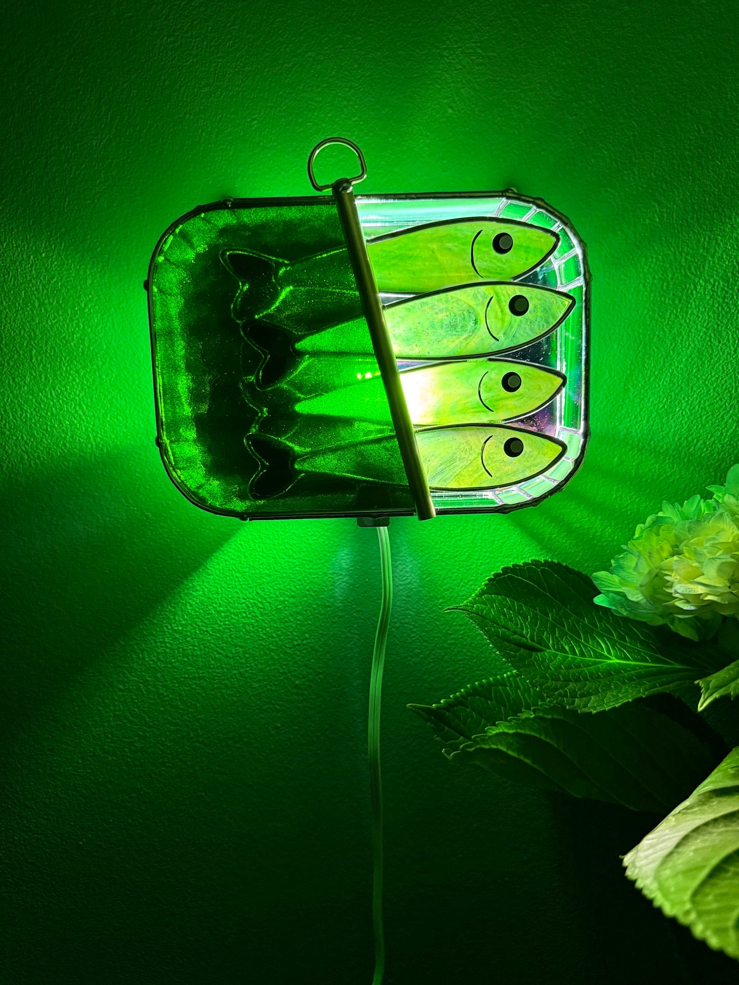 #045 Glistening Green-dine 3D Tinned Sardine Lamp