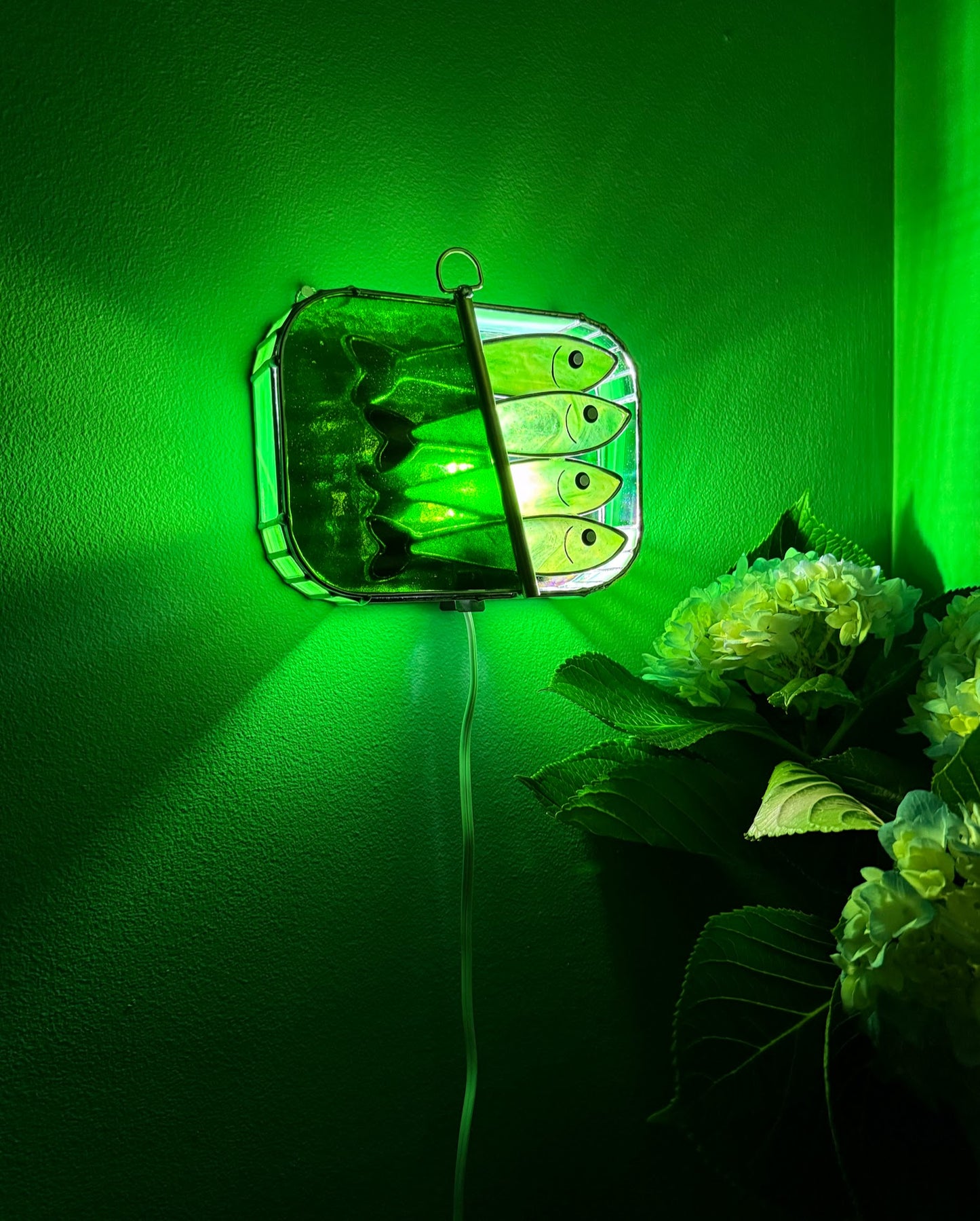 #045 Glistening Green-dine 3D Tinned Sardine Lamp