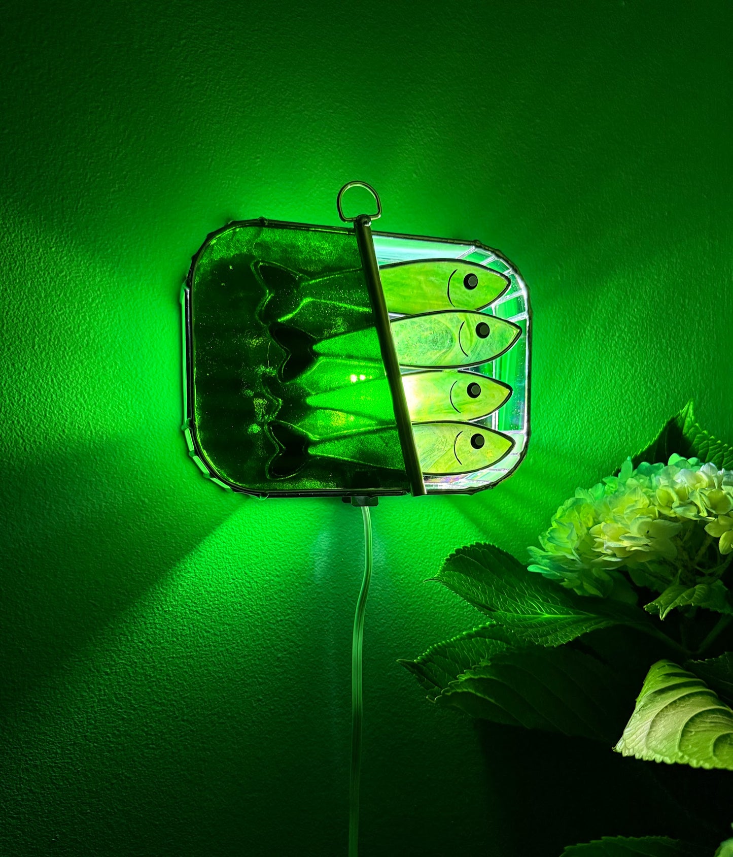 #045 Glistening Green-dine 3D Tinned Sardine Lamp