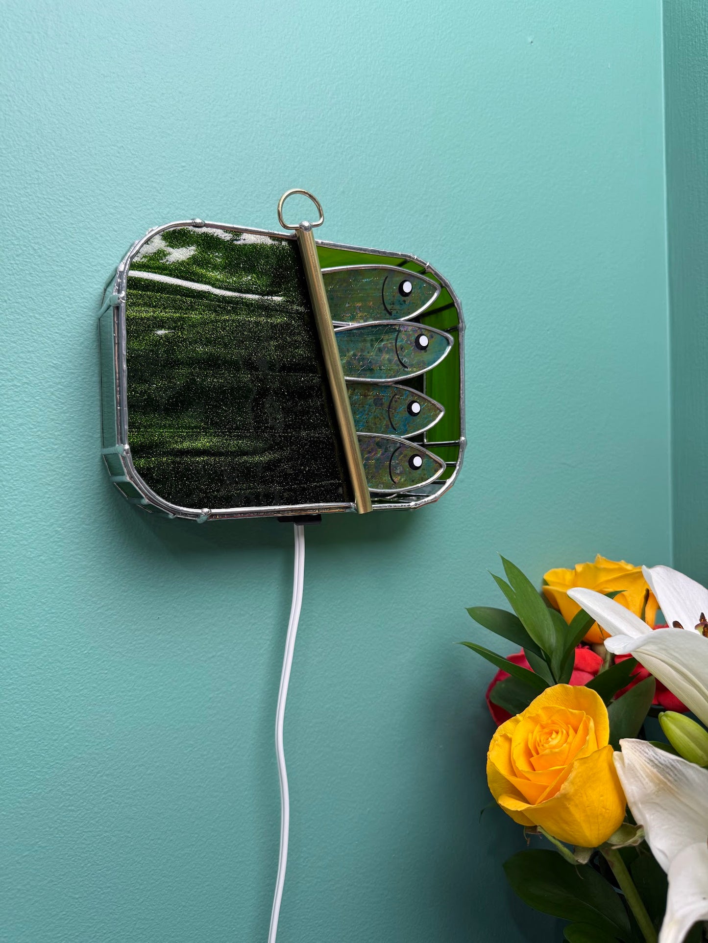 #029 Glittery Green-dine 3D Tinned Sardine Lamp