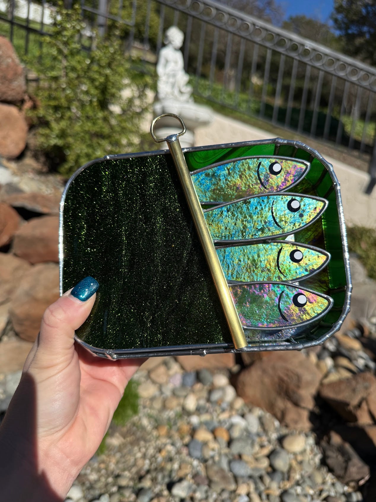 #037 Glimmering Green-dine 3D Tinned Sardine Lamp