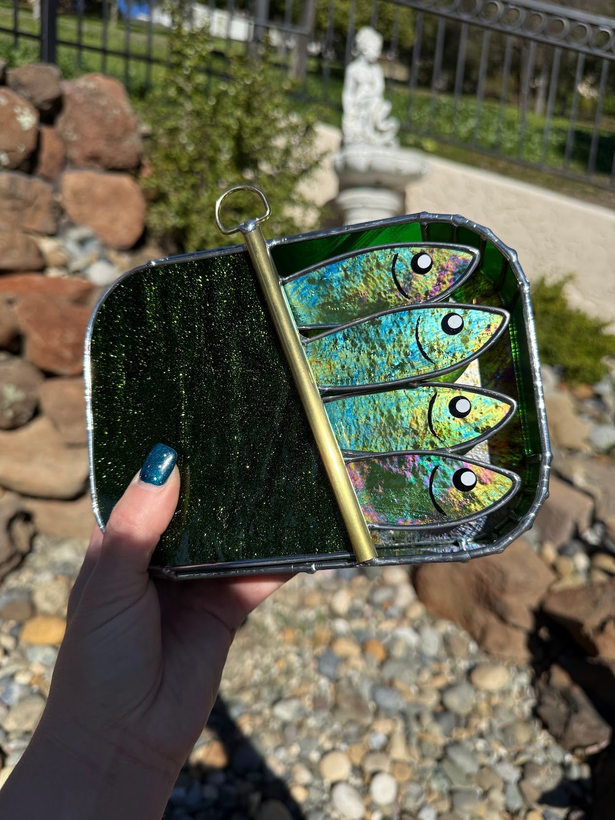 #037 Glimmering Green-dine 3D Tinned Sardine Lamp