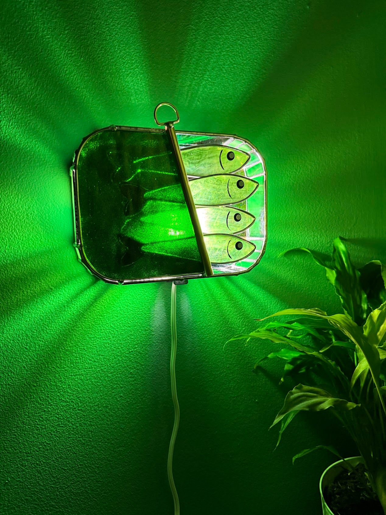 #037 Glimmering Green-dine 3D Tinned Sardine Lamp