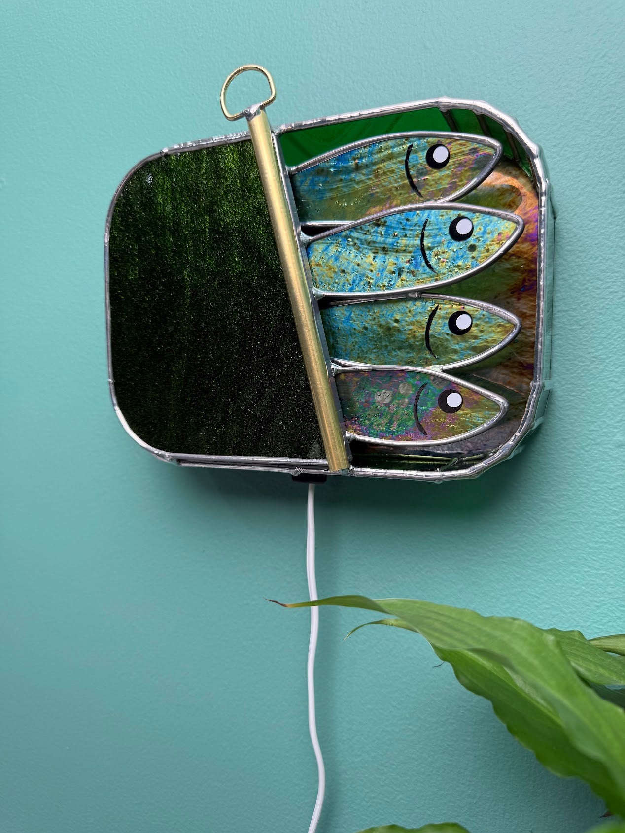 #037 Glimmering Green-dine 3D Tinned Sardine Lamp