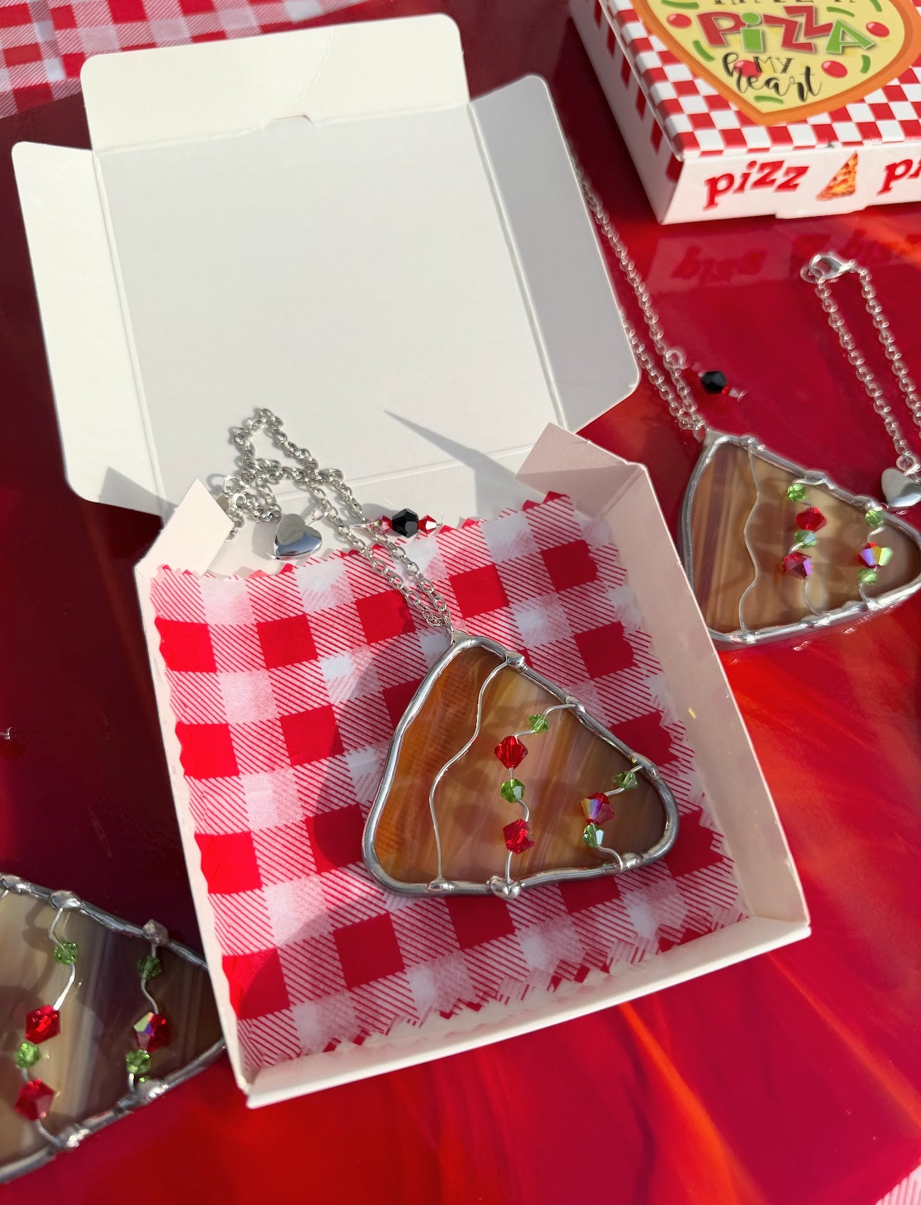 You Have a Pizza My Heart Stained Glass Car Charm!