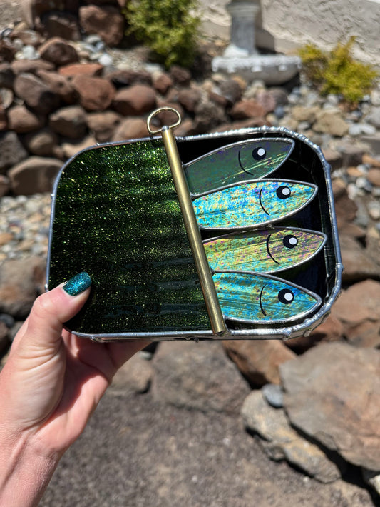 Oil-Slick Green-dine 3D Tinned Sardine Lamp