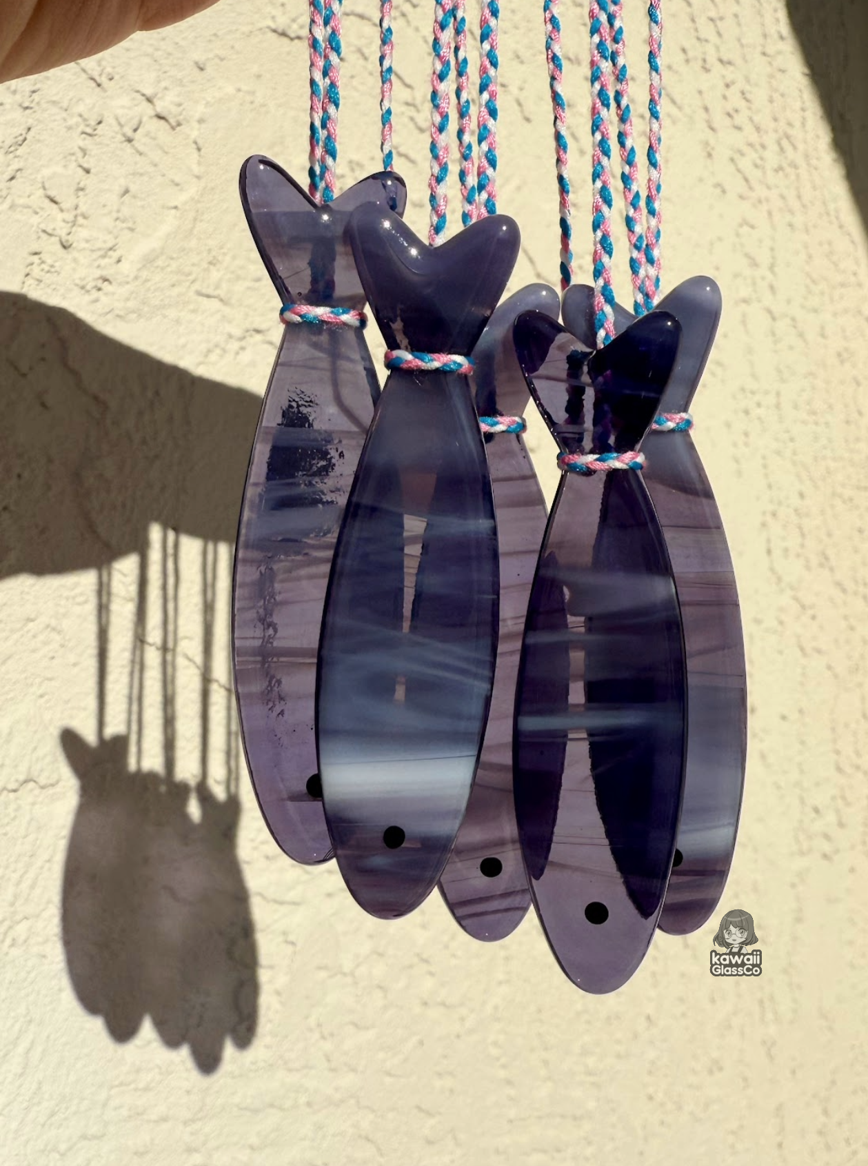 Handmade Stained Glass Sardine Suncatcher– Choose Your Color, Glittery Dichroic or a Mystery! Comes packaged in their own Metal Tin!