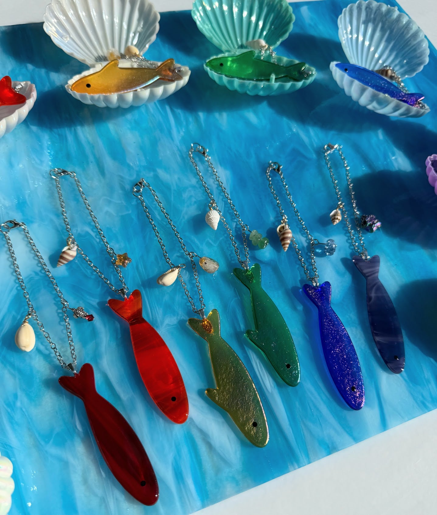 Stained Glass Sardine Car Charm! 6 Colors to Choose From! Handmade Fish Suncatcher