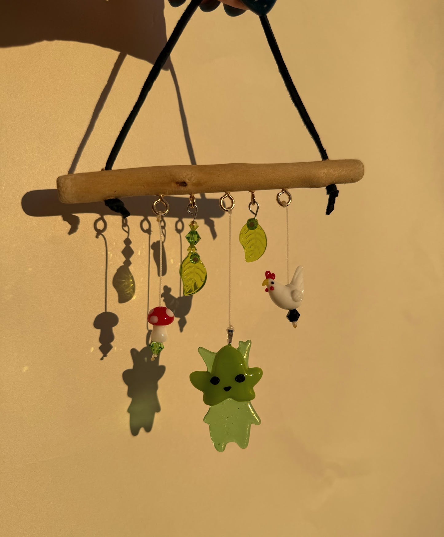 Stained Glass Korok Inspired Sun Catcher, Handmade Glass Hanging Art