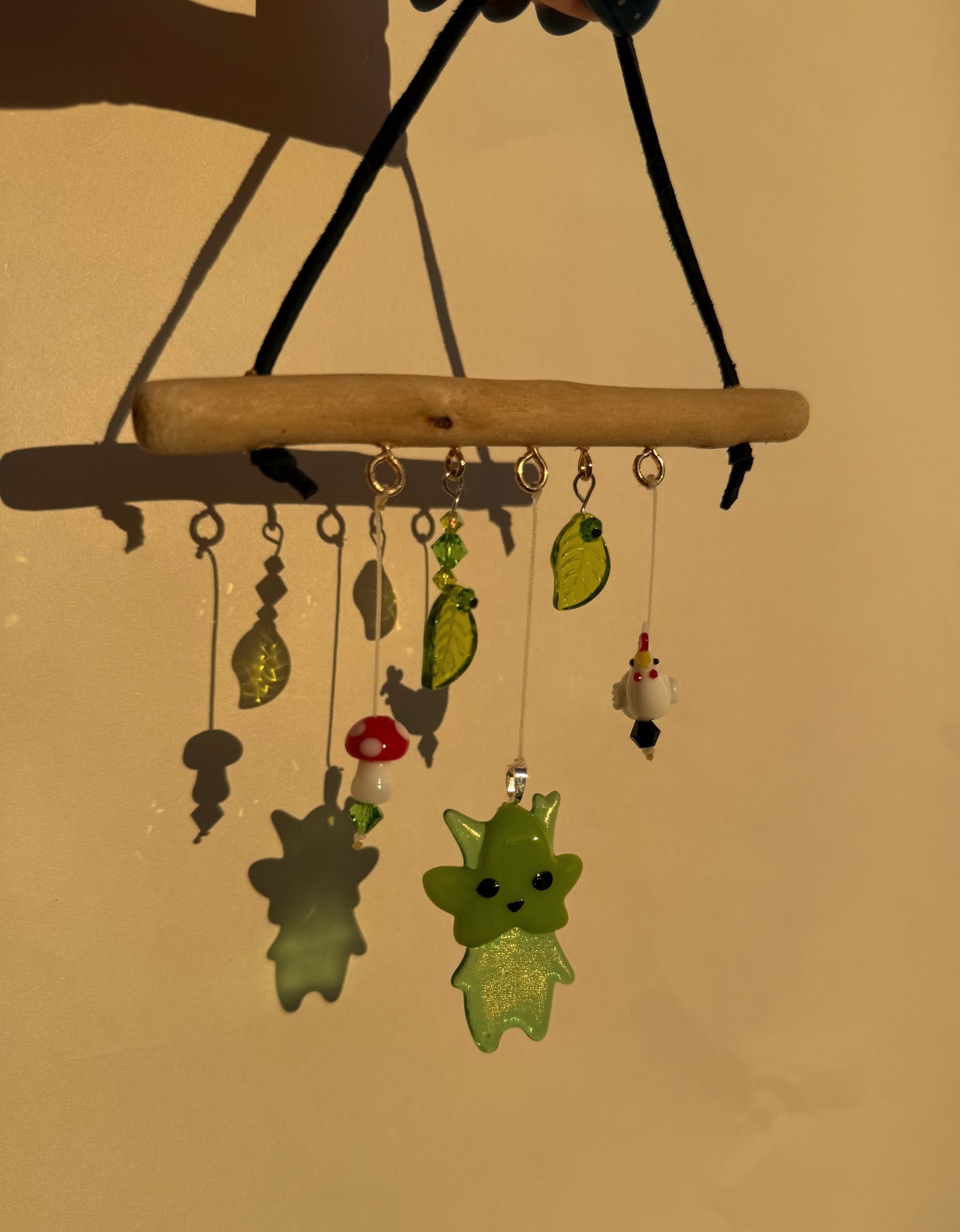 Stained Glass Korok Inspired Sun Catcher, Handmade Glass Hanging Art