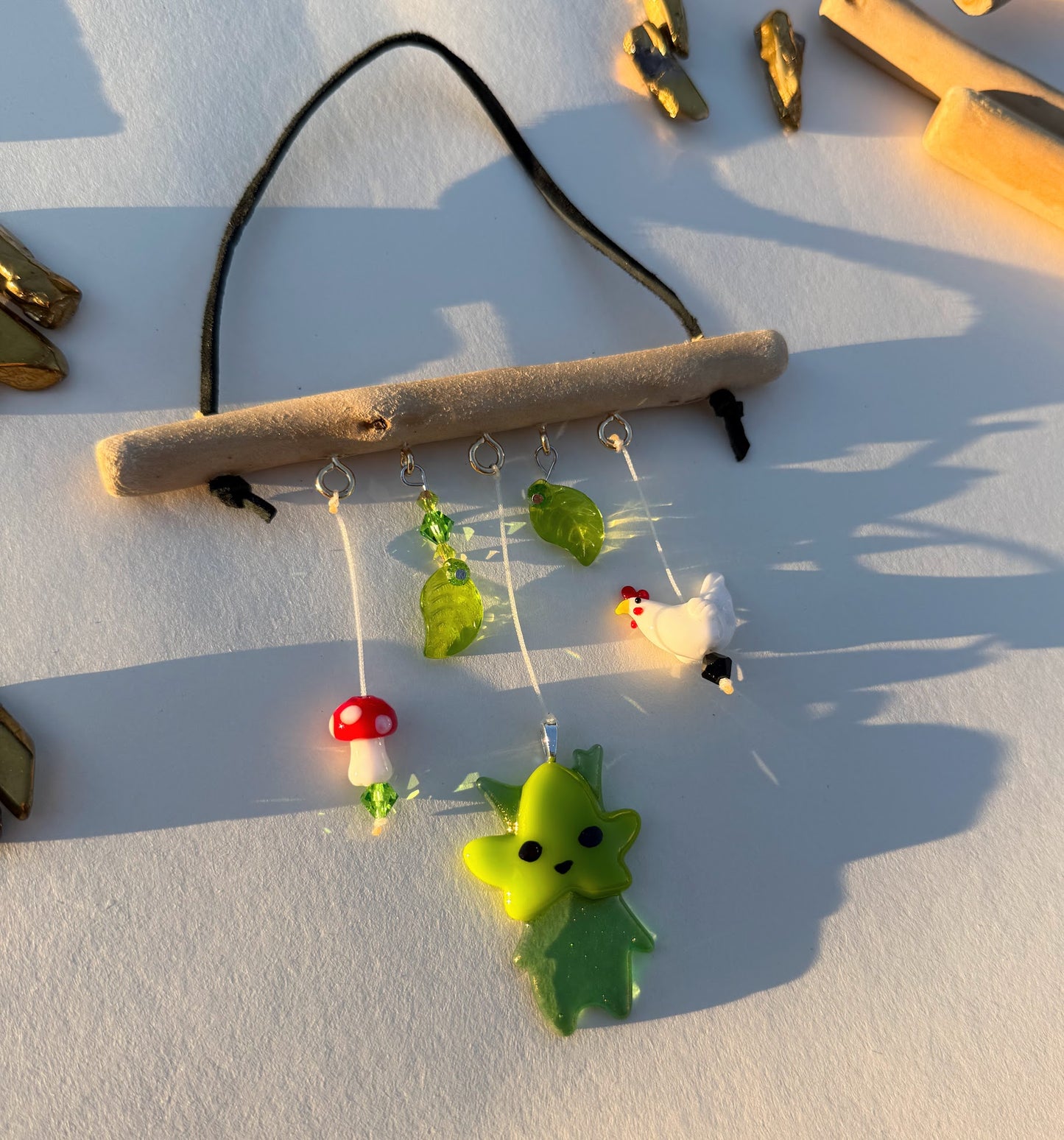 Stained Glass Korok Inspired Sun Catcher, Handmade Glass Hanging Art