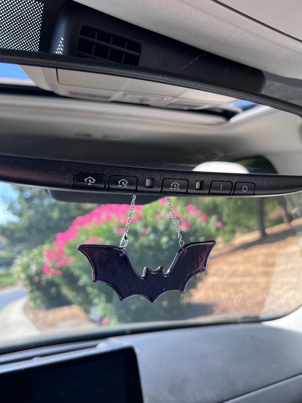 Stained Glass Deep Purple Bat Car Charm!